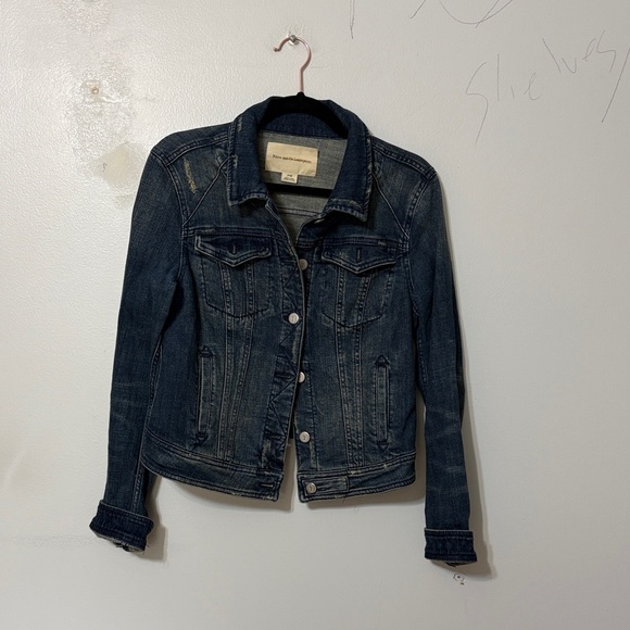 Pilcro Anthropologie Denim Jacket M Classic Fitted Jean Jacket Blue - Picture 2 of 5
